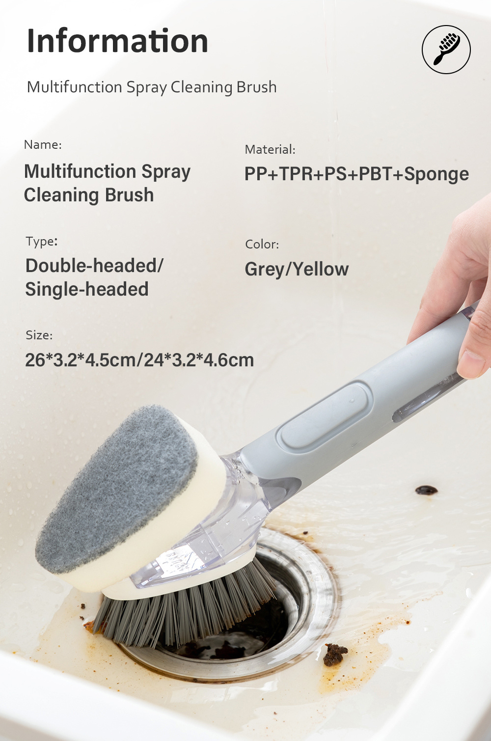 Multifunction Spray Cleaning Refillable Brush-9
